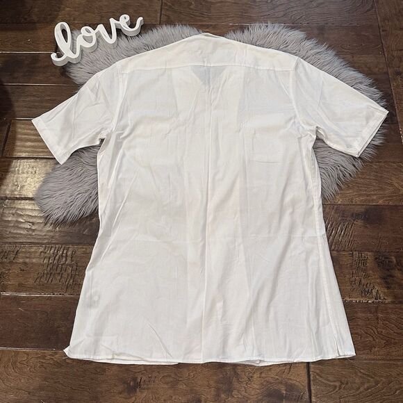 Long John And Sons Mens Shirt Ivory Size Large X Tall Button Front Pockets New - Picture 3 of 6